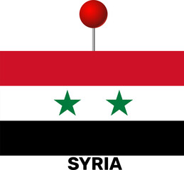 Map pin icon, Syria flag