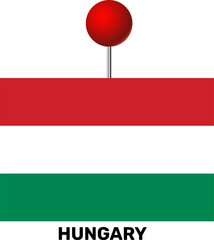 Map pin icon, Hungary flag