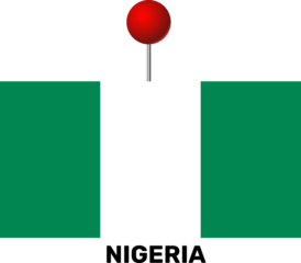 Map pin icon, Nigeria flag