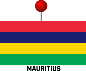 Map pin icon, Mauritius flag