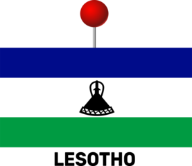 Map pin icon, Lesotho flag