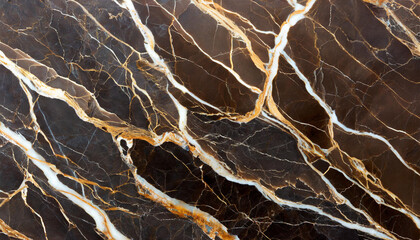 White patterned natural of dark brown marble texture for design. Abstract background.