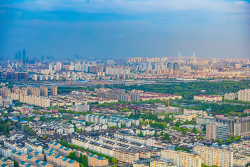 Fototapeta na wymiar Minhang District, Shanghai-Sky above the city