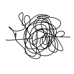 Fototapeta premium tangled thread line doodle