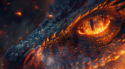 Create an awe-inspiring image featuring a dragon's eye