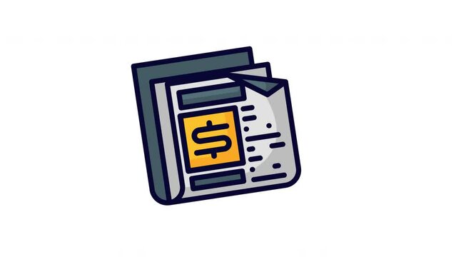 Financial news icon animation