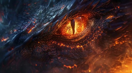 Illustrate a captivating scene with a dragon's eye