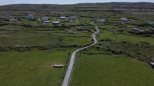 The Seven Churches or D&iacute;sert Bhreac&aacute;in as it is also known was for centuries one of the biggest monastic foundations and centres of pilgrimage along the west coast of Ireland. Aerial Shot. Part 1.