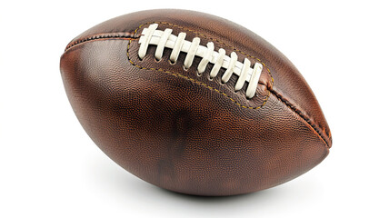An isolated classic leather American football, ready for the next thrilling play on the field, AI Generative.