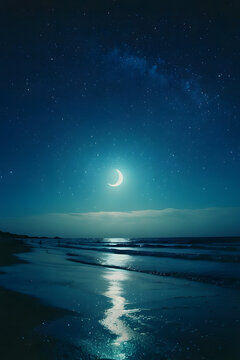 night sky with moon