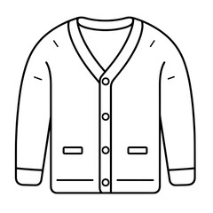 Minimalist vector outline of a cardigan icon for versatile use.