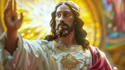 Jesus Christ, Jesus of Nazareth, A first century Jewish preacher and religious leader, The central figure of Christianity, The Christ prophesied in the Old Testament - obrazy, fototapety, plakaty