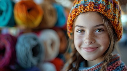 Teenagers explore the rhythmic click of needles, weaving threads of creativity into intricate patterns, bonding over shared stitches.
