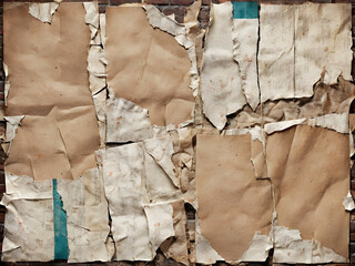 Torn Paper Veils Over Old Paper Texture Conjuring Ethereal Whispers.
