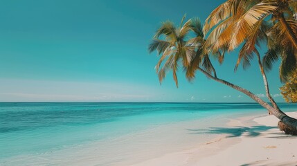 Beach with white sand and turquoise water, AI generated Image