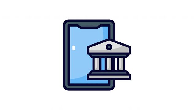 Mobile banking icon animation