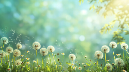 Background with dandelion