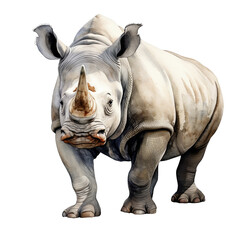 Rhino watercolor clipart illustration isolated on transparent background