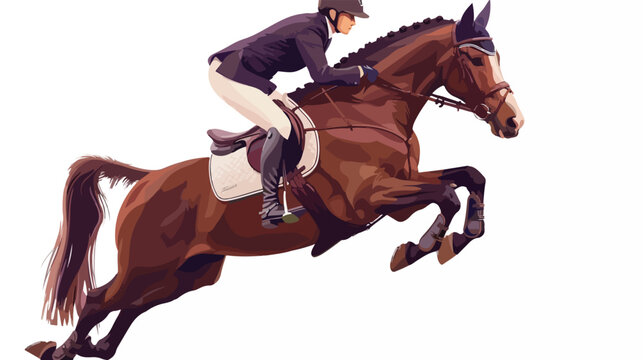 Equestrian Sport Derby Showjumping horse and Rider re