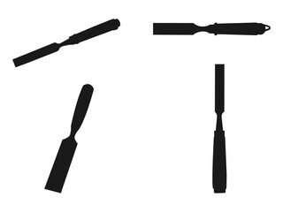 Chisel vector silhouette black color isolated. Chisel icon. chisel icon vector design template. vector for website design, logo, app. vector icon for web design isolated on white background.