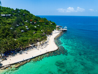 Summer aerial photography of Boundary Island in Wanning, Hainan, China