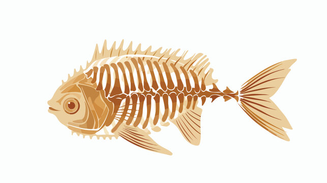 Fish bone vector icon Flat vector isolated on white background