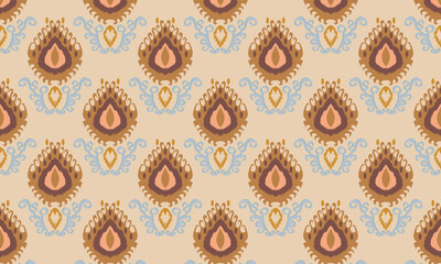 Hand draw Ikat seamless pattern, traditional pattern background.great for textiles, banners, wallpapers, wrapping vector.