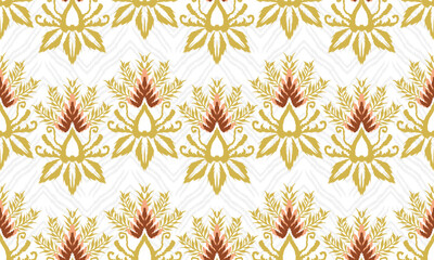 Hand draw Ethnic abstract ikat art. Seamless pattern in tribal, folk embroidery, and Mexican style. Aztec geometric art ornament print.great for textiles, banners, wallpapers, wrapping vector.