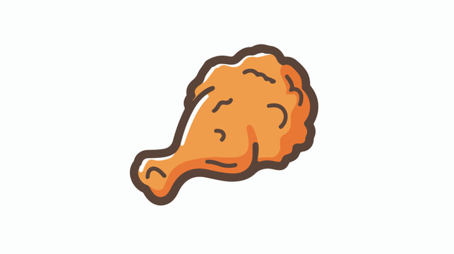 Fried chicken vector Line Icon. Simple Creative vector 