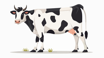 Fun cow Flat vector isolated on white background  - obrazy, fototapety, plakaty