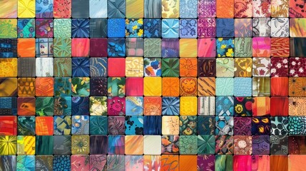 A colorful mosaic made of many different colored tiles