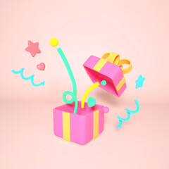 Set of some simple icons related to gift, discounts; 3d; 3d render
