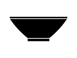 ラーメンどんぶりアイコンD：黒