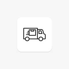 Shipping Van icon, van, delivery, transport, cargo, editable vector, pixel perfect, illustrator ai file