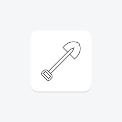 Shovel icon, tool, dig, garden, scoop, editable vector, pixel perfect, illustrator ai file