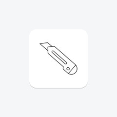 Fototapeta premium Cutter icon, tool, cut, blade, sharp, editable vector, pixel perfect, illustrator ai file