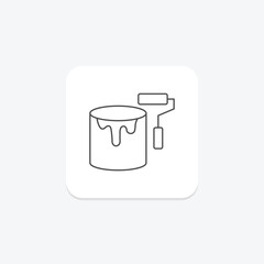 Paint bucket icon, bucket, paintbrush, color, renovation, editable vector, pixel perfect, illustrator ai file