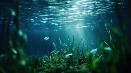 Fototapeta na wymiar underwater scene with bubbles high definition(hd) photographic creative image