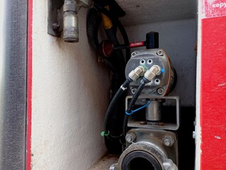 A pneumatic installation in a fire truck to shut off the water supply. Mechanical water shut-off...