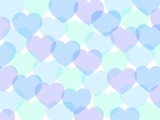 溢れ出すハート背景：青