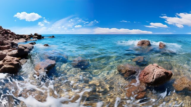 sea and rocks high definition(hd) photographic creative image