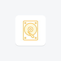 Hard Disk icon, disk, storage, data, computer, editable vector, pixel perfect, illustrator ai file