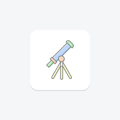 Telescope icon, space, astronomy, sky, observation, editable vector, pixel perfect, illustrator ai file