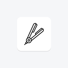 Hair Straightener icon, hair, styling, straightening, beauty, editable vector, pixel perfect, illustrator ai file