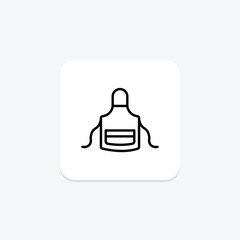 Apron icon, kitchen, cooking, chef, garment, editable vector, pixel perfect, illustrator ai file