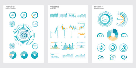 Design business elements charts in color. Finance Charts.