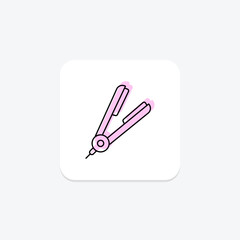 Hair Straightener icon, hair, styling, straightening, beauty, editable vector, pixel perfect, illustrator ai file