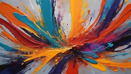 vibrant abstract acrylic paint strokes expressiv upscaled 3 1 - obrazy, fototapety, plakaty