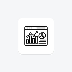 Web Analytics icon, analytics, analysis, data, website, editable vector, pixel perfect, illustrator ai file