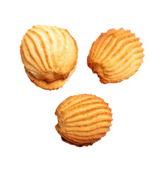Shortbread cookies isolated on white background